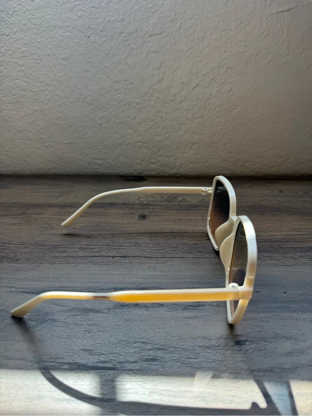 Beige Gradient Square Sunglasses for Women